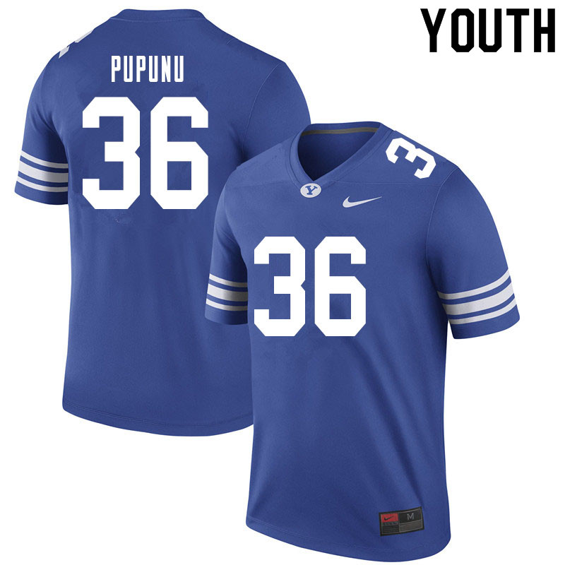 Youth #36 Kade Pupunu BYU Cougars College Football Jerseys Sale-Royal